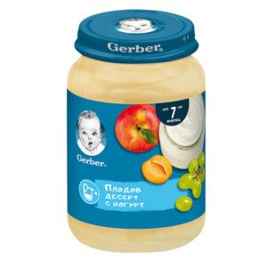 Гербер детско пюре плодов десерт йогурт 190г