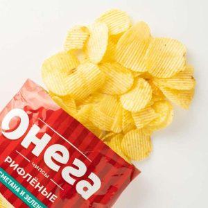 Онега Чипс Картофен с Вкус на Сметана и Билки 67г